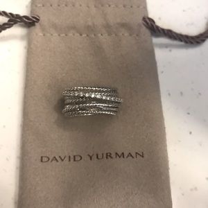 David Yurman Crossover wide ring with diamonds
